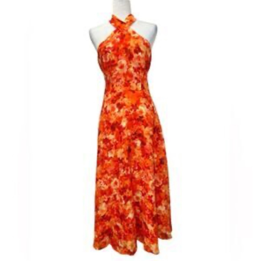 Alex Marie Yellow and Orange Halter Maxi Sundress